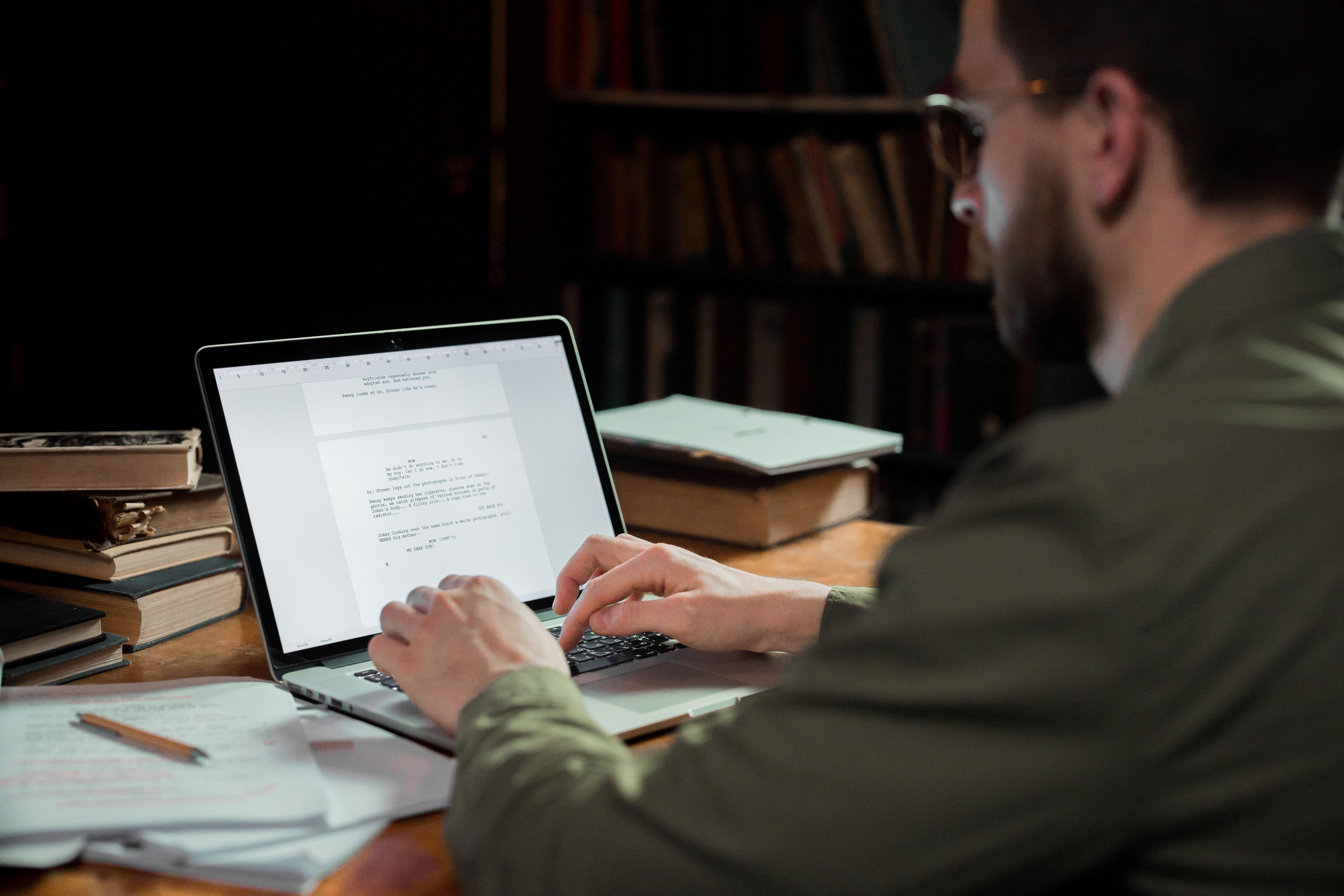 A copywriter working on product text